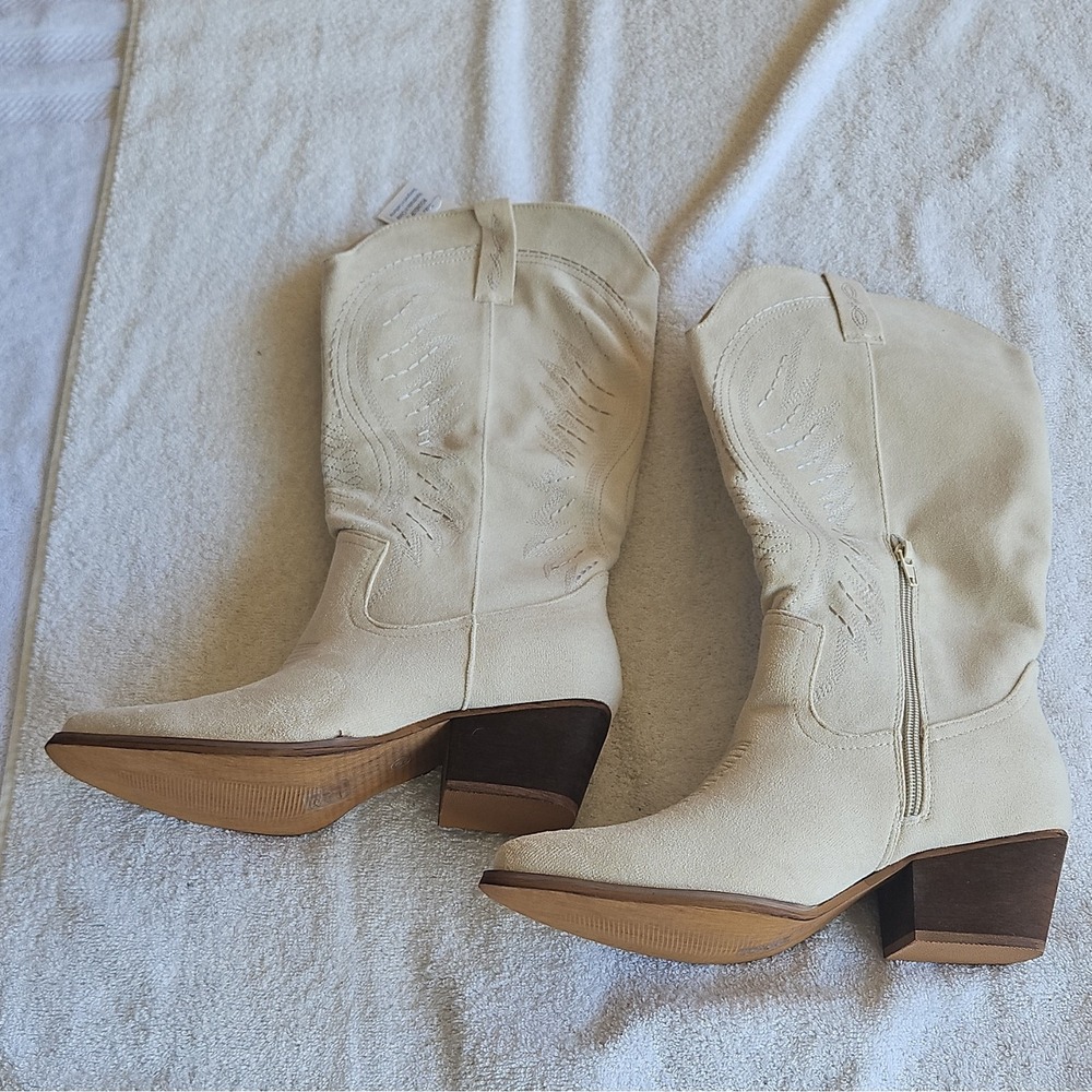 Womens White Cowgirl Cowboy Boots Western Southwestern Size 9 EUC - Picture 2 of 8